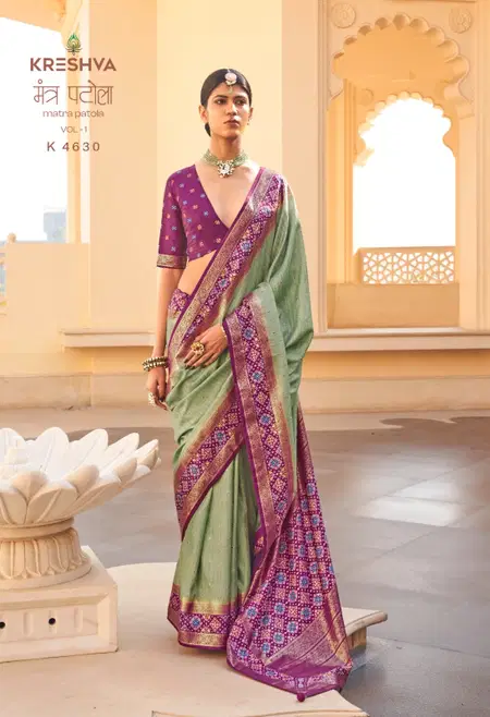 Mantra Patola Vol 1 By Kreshva Silk Patola Sambalpuri Pallu Saree Wholesale In India